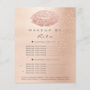 Makeup Artist Glitter Gold Confetti Prices Grey Flyer