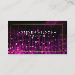 Makeup Artist Glow Glitter Sparkle Modern Pink Business Card