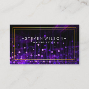 Makeup Artist Glow Glitter Sparkle Modern Purple Business Card