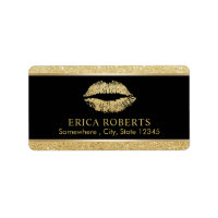 Makeup Artist Gold Glitter Lips Beauty Salon