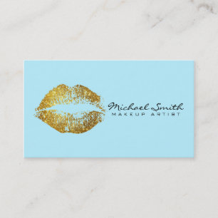 Makeup Artist Gold Lips #5 Business Card