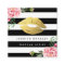 Makeup Artist Gold Lips Floral Black White Stripes