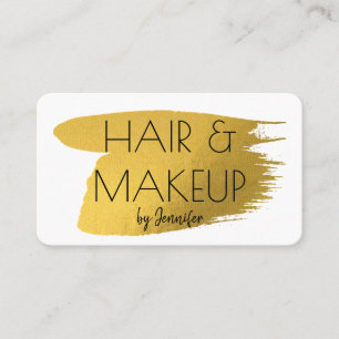 Makeup Artist Gold Minimalist Social Media Icons Business Card