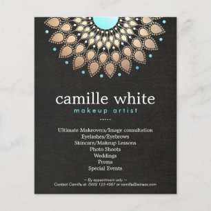 Makeup Artist Gold Ornate Motif Black Menu List