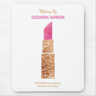 Makeup Artist Gold Sequin Watercolor Beauty Salon Mouse Pad