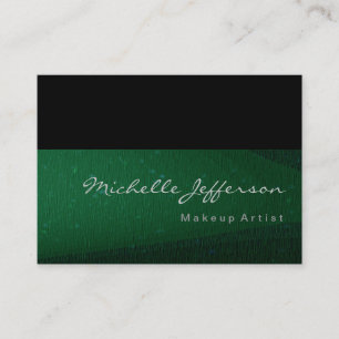 Makeup Artist Green Black Pattern Business Card