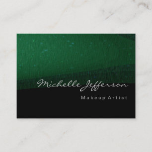 Makeup Artist Green Black Pattern Business Card