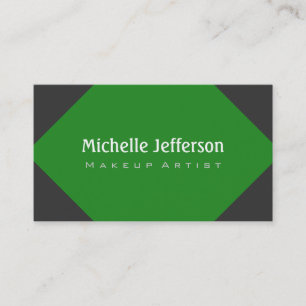 Makeup Artist Green Grey Trendy Business Card