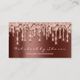 Makeup Artist Hair 3D Effect Glitter Drips Bronze Business Card
