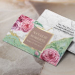Makeup Artist Hair Salon Chic Floral Marble Agate Business Card<br><div class="desc">Agate & Marble Vintage Floral Makeup Artist Hair Salon Business Cards.</div>