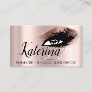 Makeup Artist Hair Salon Eyelash Rose Diamond Business Card