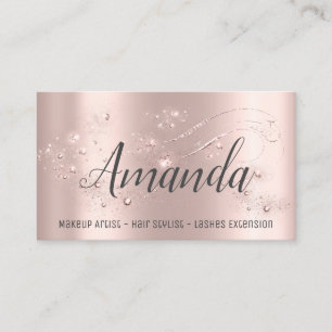Makeup Artist Hair Salon Lash Event Blogger Rose Business Card