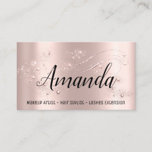 Makeup Artist Hair Salon Lash Event Blogger Rose Business Card
