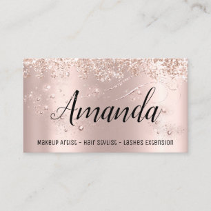 Makeup Artist Hair Salon Lash  Event Blogger Rose Business Card