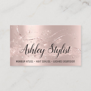Makeup Artist Hair Salon Lash Event Plan VIP Business Card