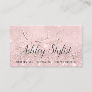 Makeup Artist Hair Salon Lash  Event Planner Blush Business Card