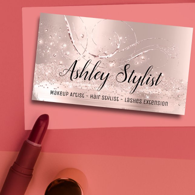 Makeup Artist Hair Salon Lash  Extension Rose Business Card (Creator Uploaded)