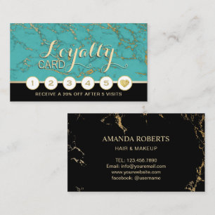 Makeup Artist Hair Salon Turquoise Marble Loyalty