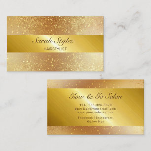 Makeup Artist Hair Stylist Glam Gold Glitter Stars Business Card