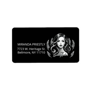 Makeup Artist Hair Stylist Modern Black White Gold Label