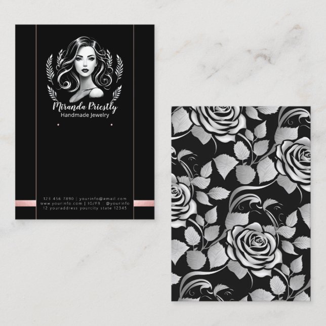 Makeup Artist Hair Stylist Modern Jewellery Displa Appointment Card (Front/Back)