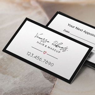 Makeup Artist Hair Stylist Plain Frame Appointment Card