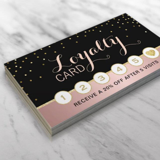 Makeup Artist Hair Stylist Rose Gold Salon Loyalty Card (Creator Uploaded)