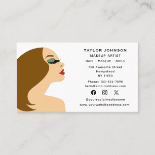 Makeup Artist Hairstylist Beautician Social Media Business Card