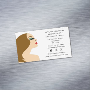 Makeup Artist Hairstylist Beautician Social Media Magnetic Business Card