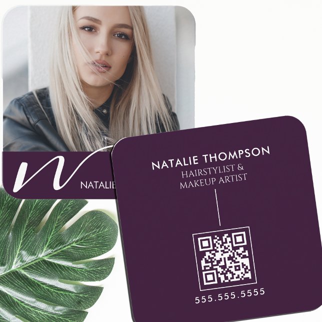 Makeup Artist Hairstylist Nail Tech Beauty Salon Square Business Card (Creator Uploaded)