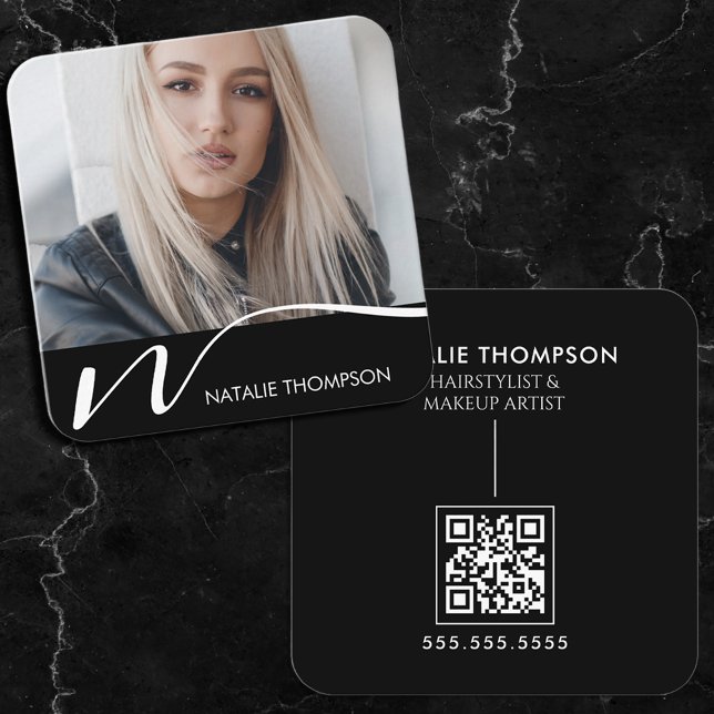 Makeup Artist Hairstylist Nail Tech Beauty Salon Square Business Card (Creator Uploaded)