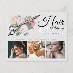 Makeup Artist Hairstylist Professional Grey Floral Flyer
