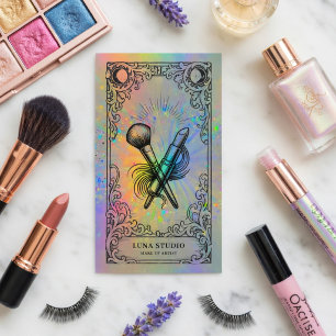 Makeup Artist   Holographic Beauty Celestial Business Card
