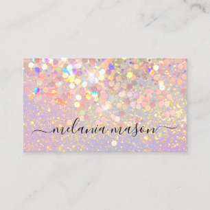 Makeup Artist Holographic Glitter QR Code Stylish Business Card