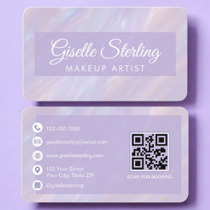 Makeup Artist Iridescent QR Code Professional Business Card