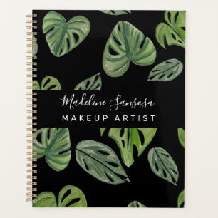 Makeup Artist Jungle Greenery Watercolor Monstera Planner
