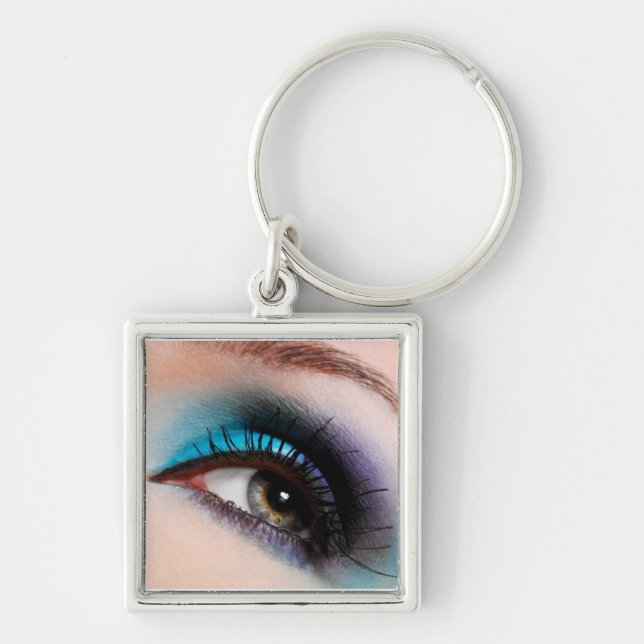 Makeup artist keychain-aqua key ring (Front)