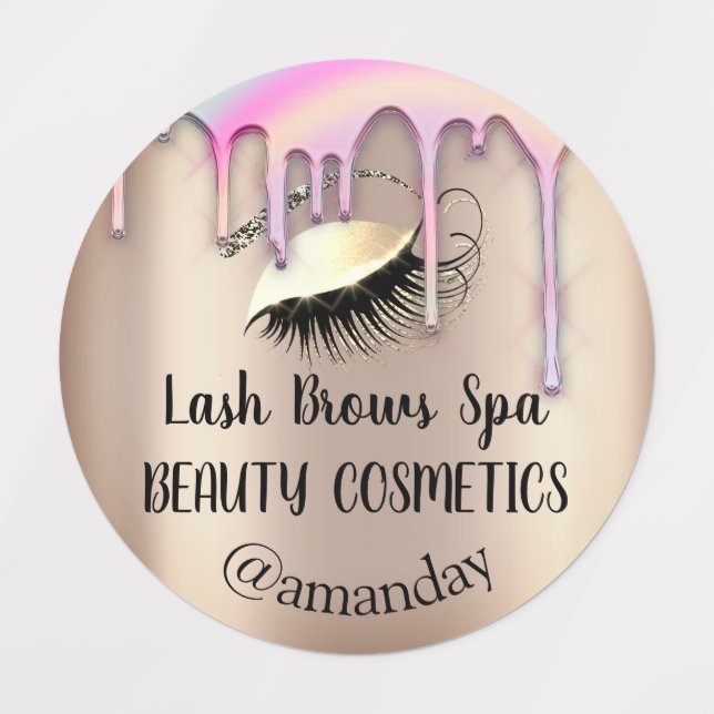 Makeup Artist Lash Brows Custom Logo Gold Drips (Design 1)