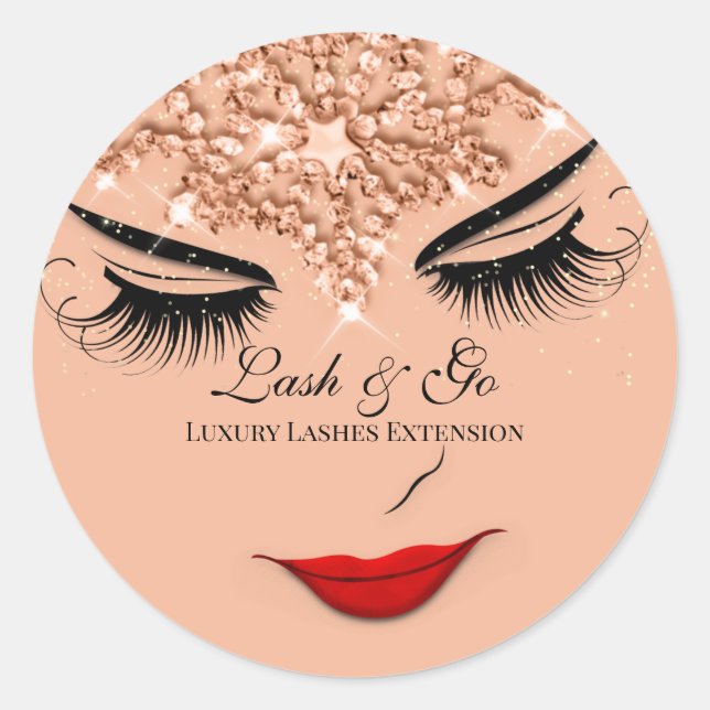 Makeup Artist Lash Extension Lip Princess Rose  Classic Round Sticker (Front)
