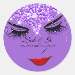 Makeup Artist Lash Extension Lips Princess Royal Classic Round Sticker