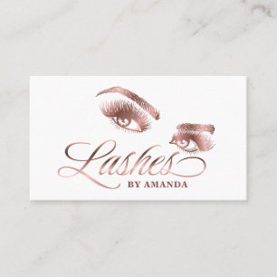 Makeup artist Lash Eyebrow Lashes Rose Gold Business Card