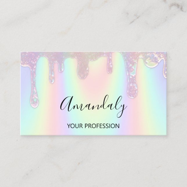 Makeup Artist Lash Nail Custom Logo Holograph Business Card (Front)