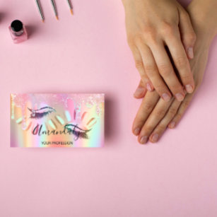 Makeup Artist Lash Nails Custom Logo Drip Business Business Card