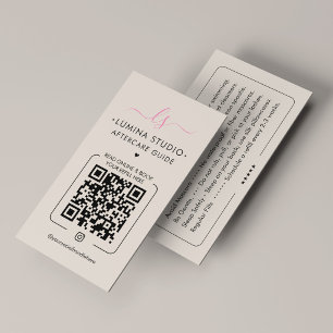 Makeup Artist Lash Tech Pink Sand Aftercare Business Card
