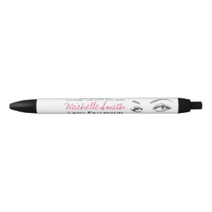 Makeup Artist Lashes Brows Black and White Simple Ink Pen