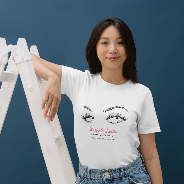 Makeup Artist Lashes Brows Black and White Simple T-Shirt (Creator Uploaded)