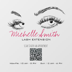 Makeup Artist Lashes Brows Black White QR Code