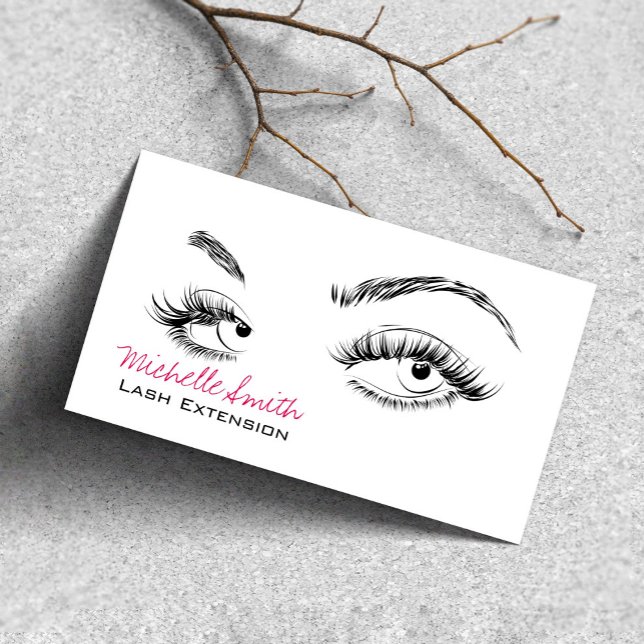 Makeup Artist Lashes Brows Black White Qr Code Business Card (Creator Uploaded)