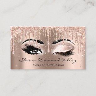 Makeup Artist Lashes Drips OPEN EYE CLOSED Confett Business Card