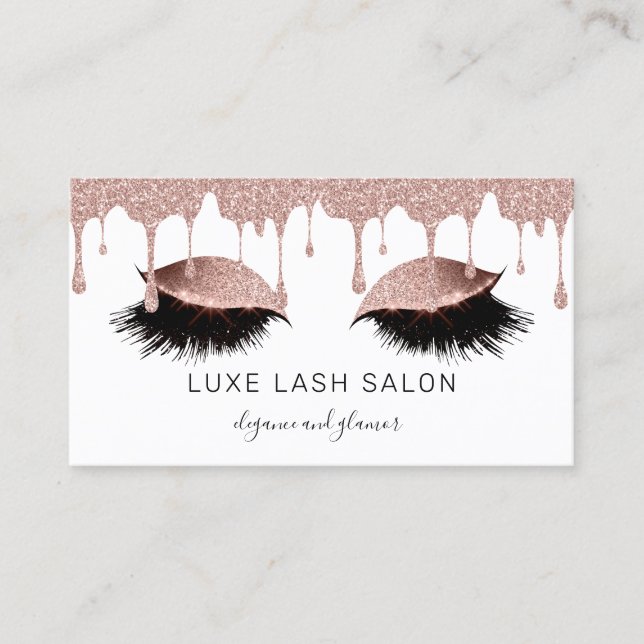 Makeup Artist Lashes Glitter Business Card (Front)